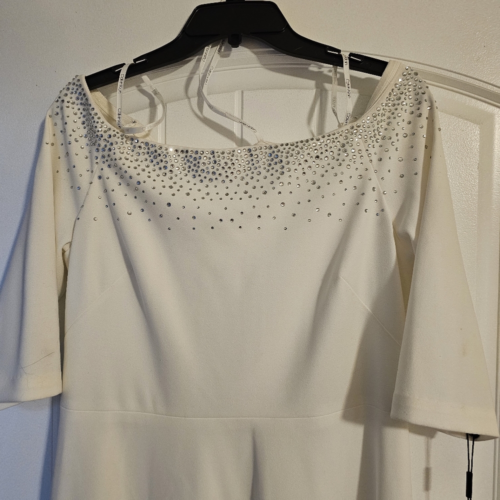 Calvin Klein size 12 white dress Worn Once.